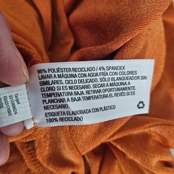 Wild Fable Womens M Dress Rust Orange Short Sleeve Button Down Ruched Bodycon - Picture 9 of 9